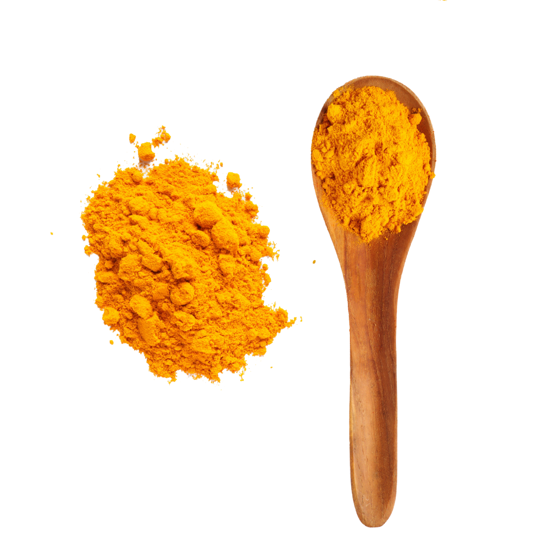 turmeric powder in a spoon