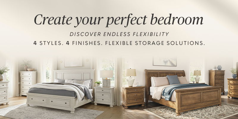 Create your perfect bedroom with flexible styles and storage solutions.