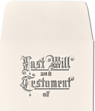Engraved Last Will and Testament of