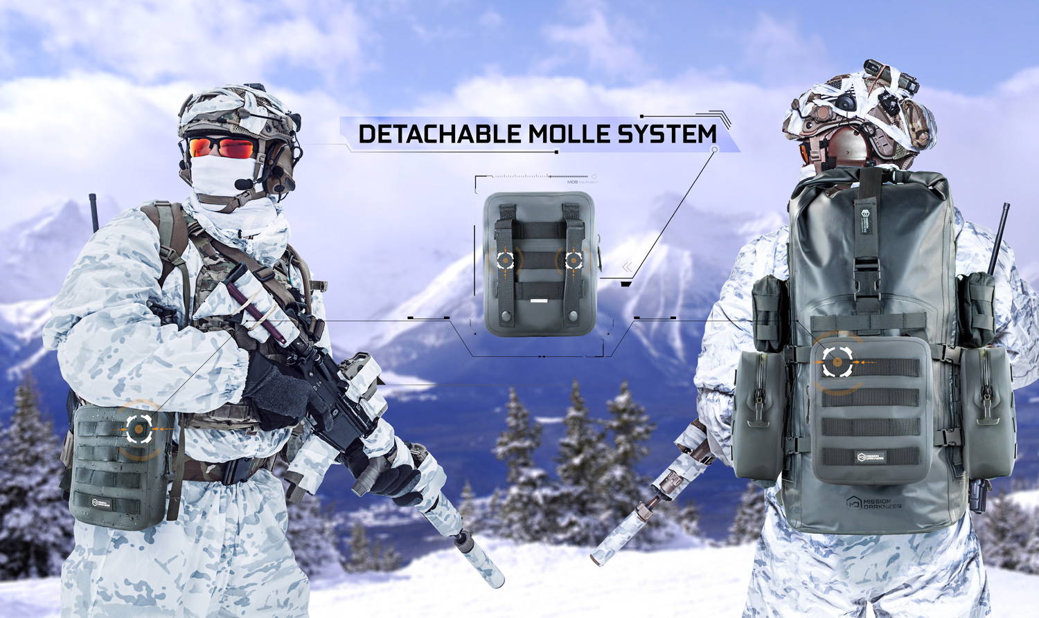 Mission Darkness MOLLE Faraday Pouch detachable system isolates mobile devices and repels water