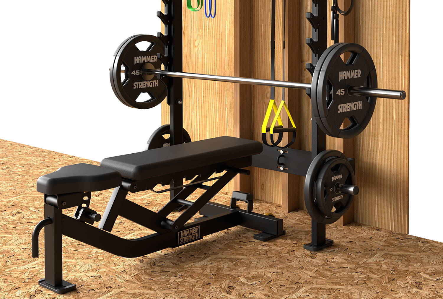 Hammer Strength Home Bench with Home Squat Rack