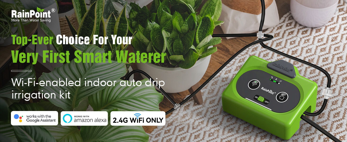 Wi-Fi-enabled indoor water pump for smart gardening integration.