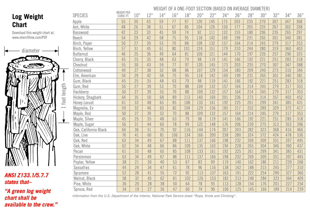 chart of log weights