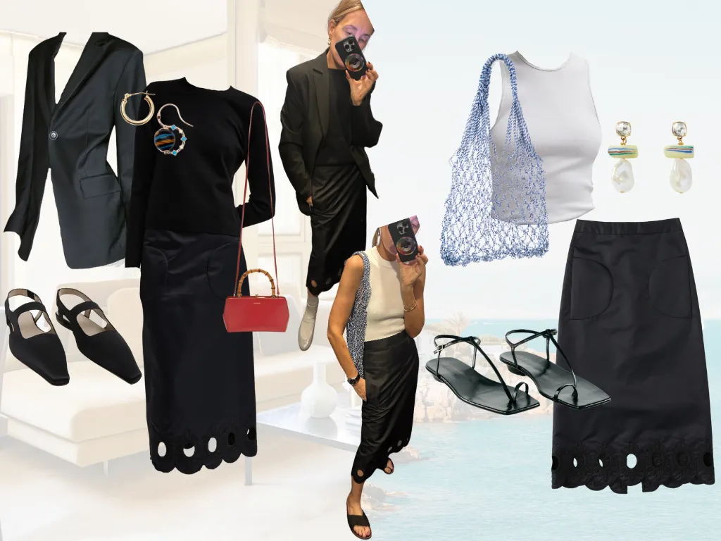 Fashion collage featuring various outfits, accessories, and styles.