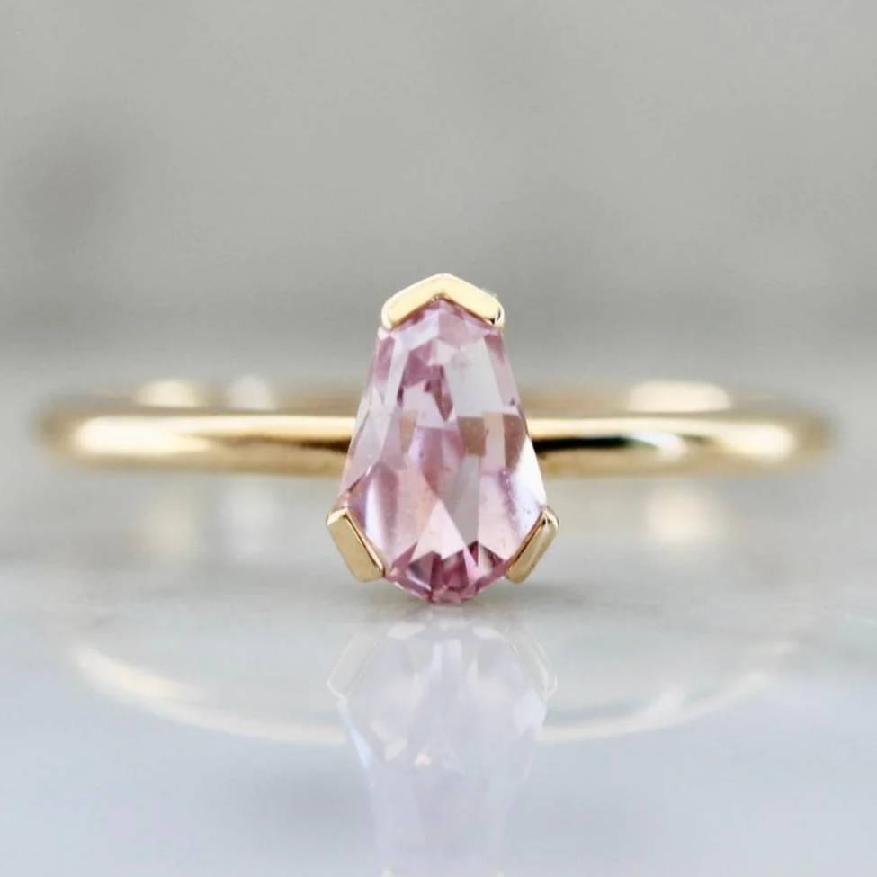 Pink Rose Cut Sapphire Ring