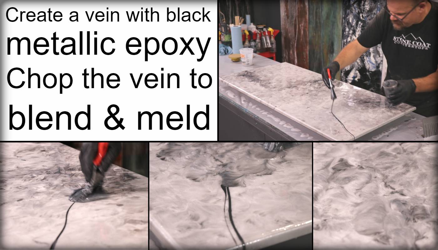 Create a vein with black metallic epoxy. Chop the vein to blend and meld.
