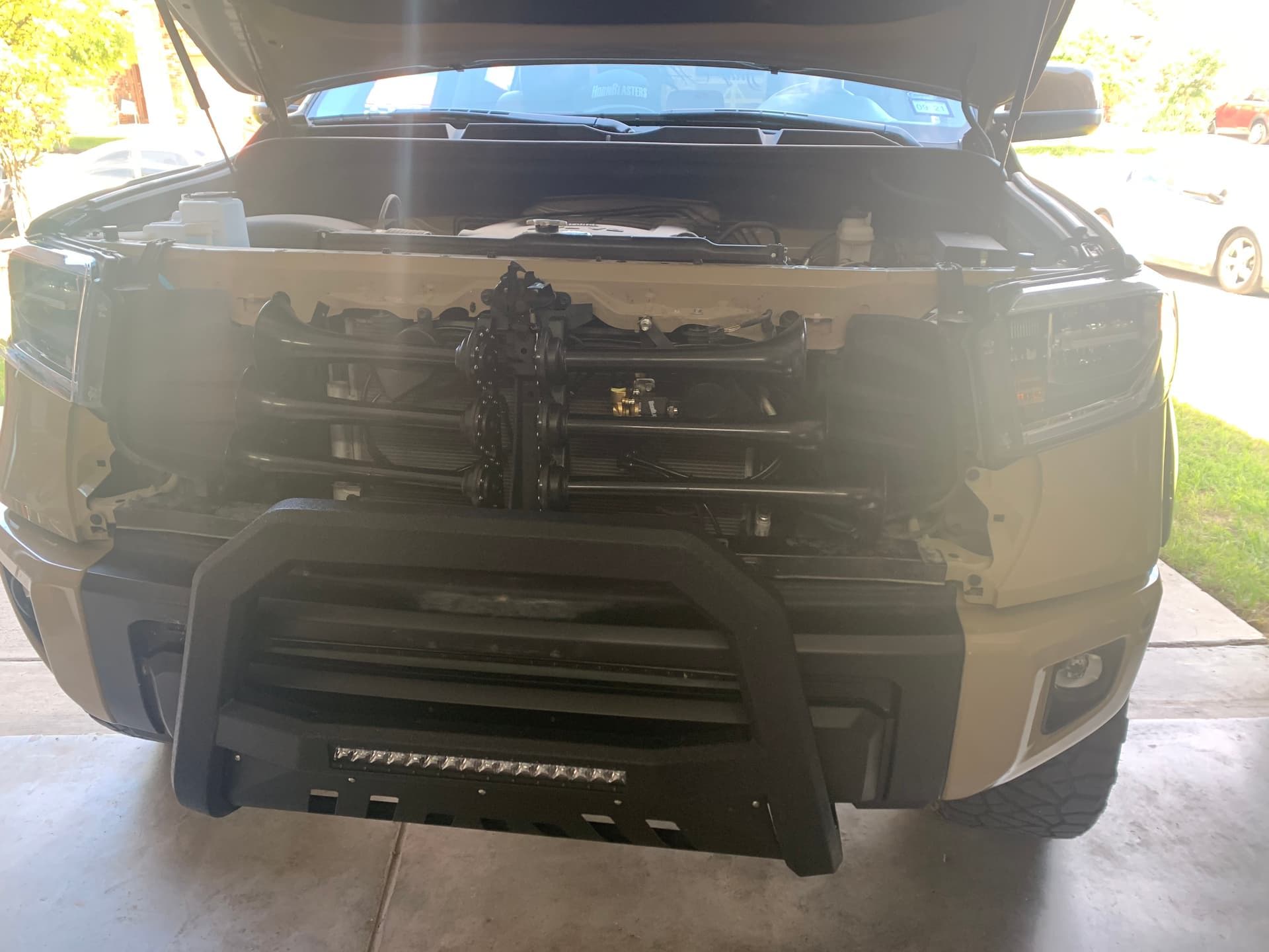 2020 Toyota Tundra with Conductor’s Special 844 Nightmare Edition Train Horn Kit installed