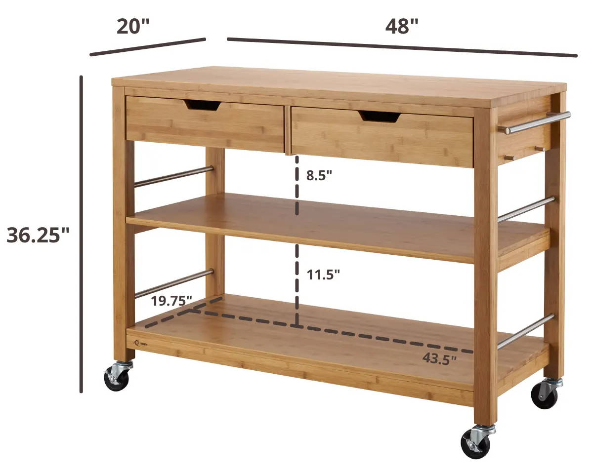 36 by 48 by 20 inches overall dimensions of the kitchen island