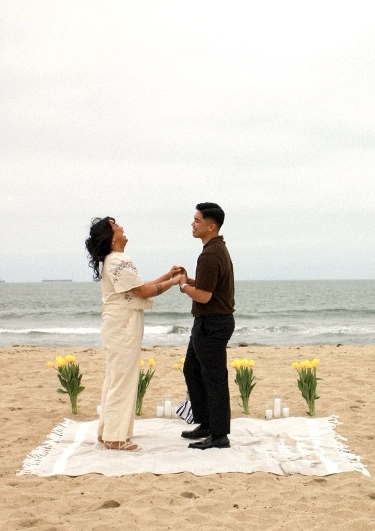 newly engaged couple huntington beach, ca