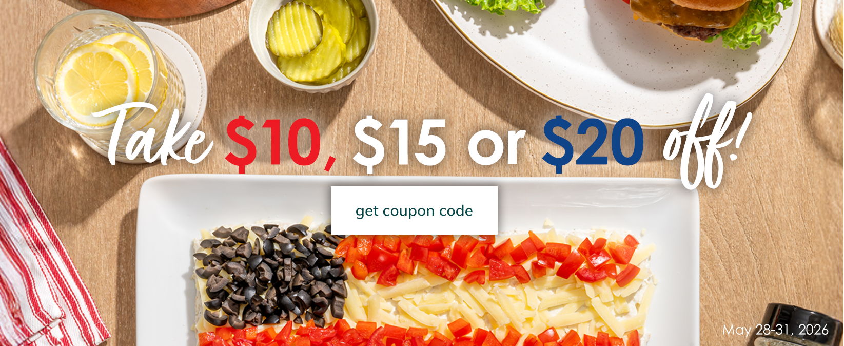 Take $10, $15, or $20 off! | get coupon code 