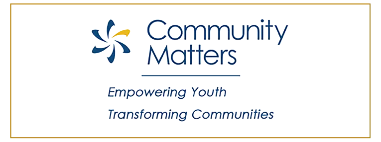 Community Matters Logo. Empowering Youth Transforming Communities.