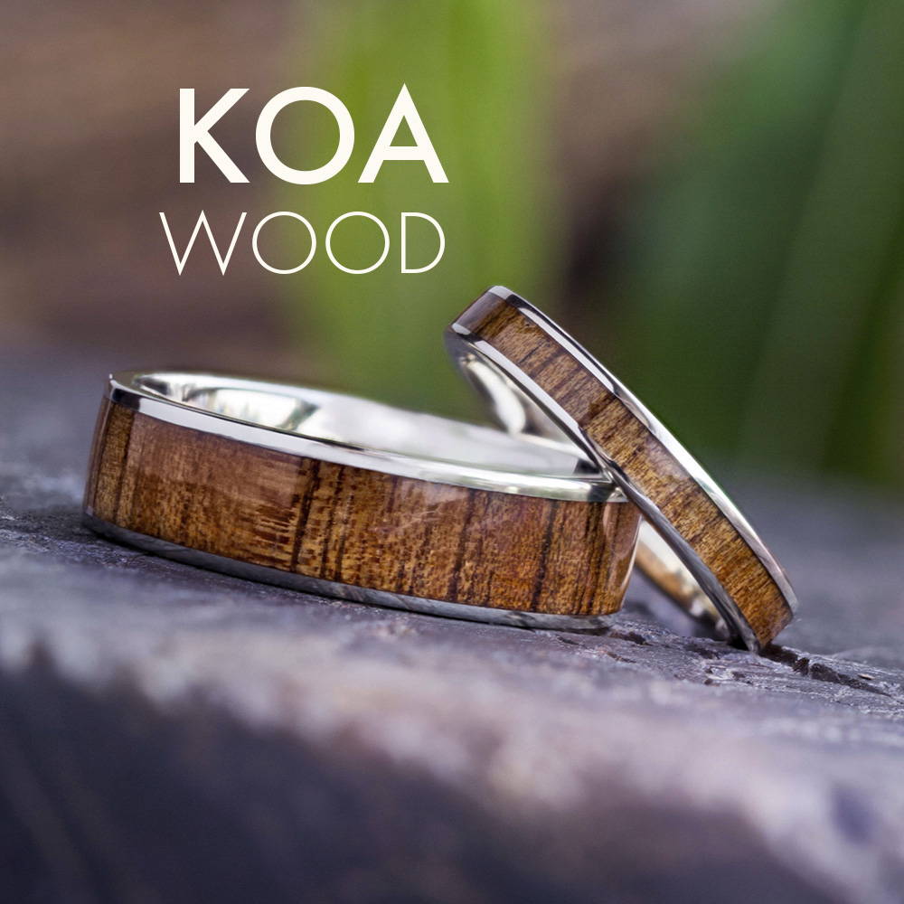 Quality Koa wood wedding bands