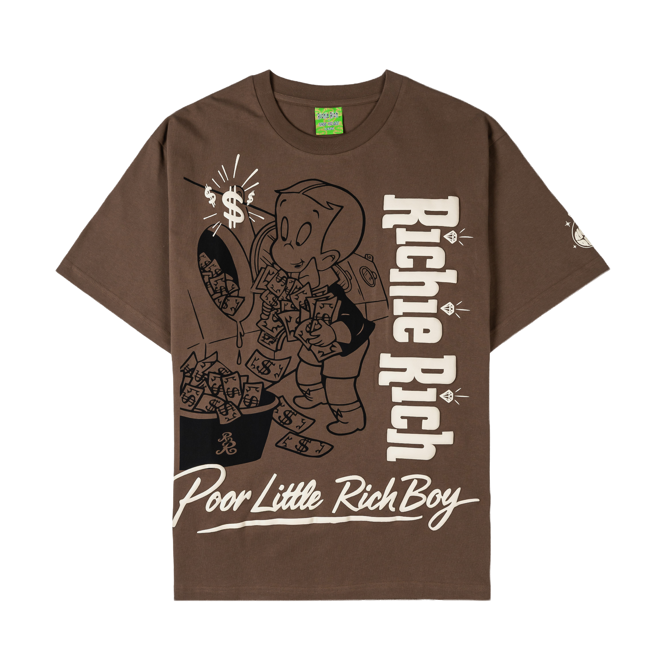 Brown t-shirt featuring 