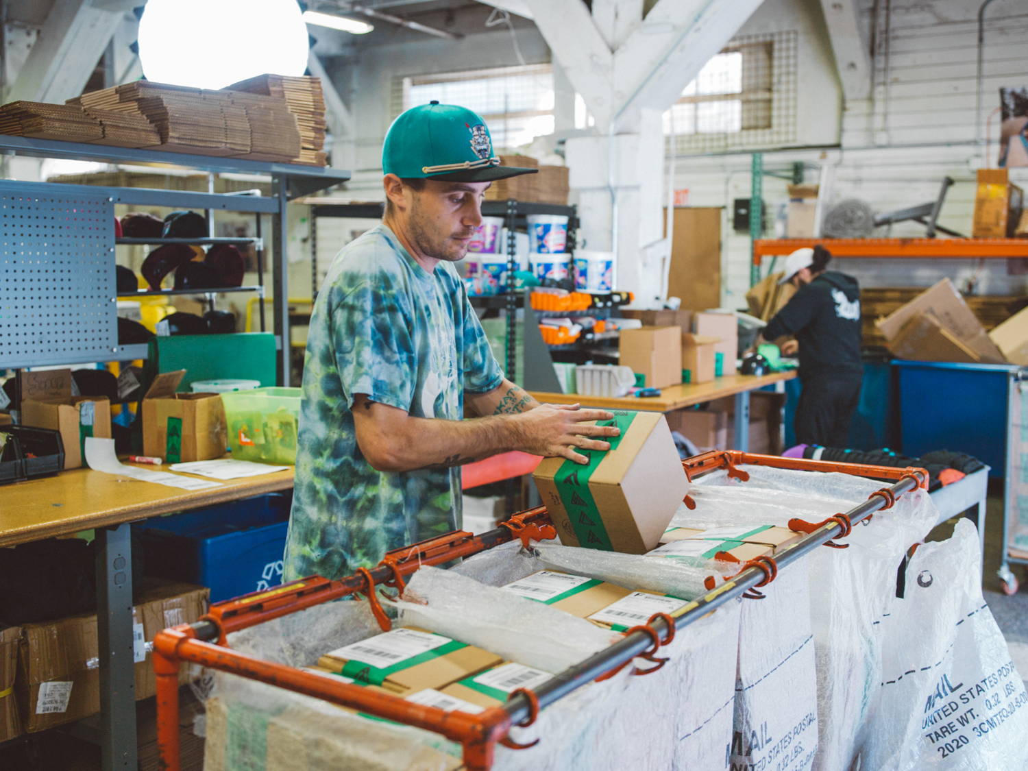 Packing and shipping Findlay orders in the warehouse.