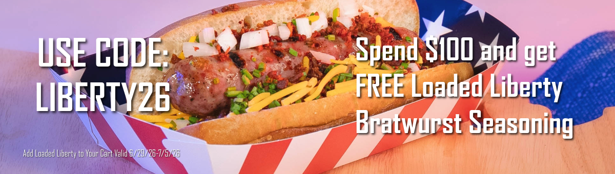 Promotional image for food with discount code and patriotic theme.