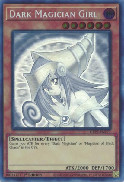 Card featuring Dark Magician Girl, a spellcaster with magical abilities.