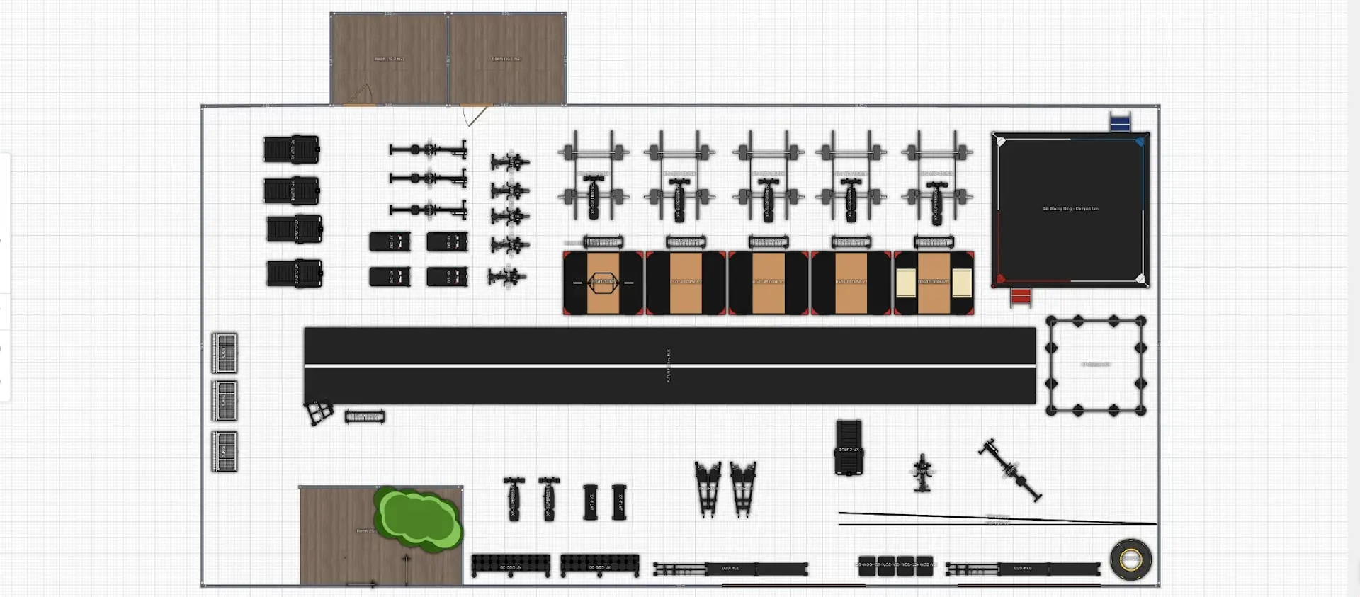 commercial gymnasium floor plan