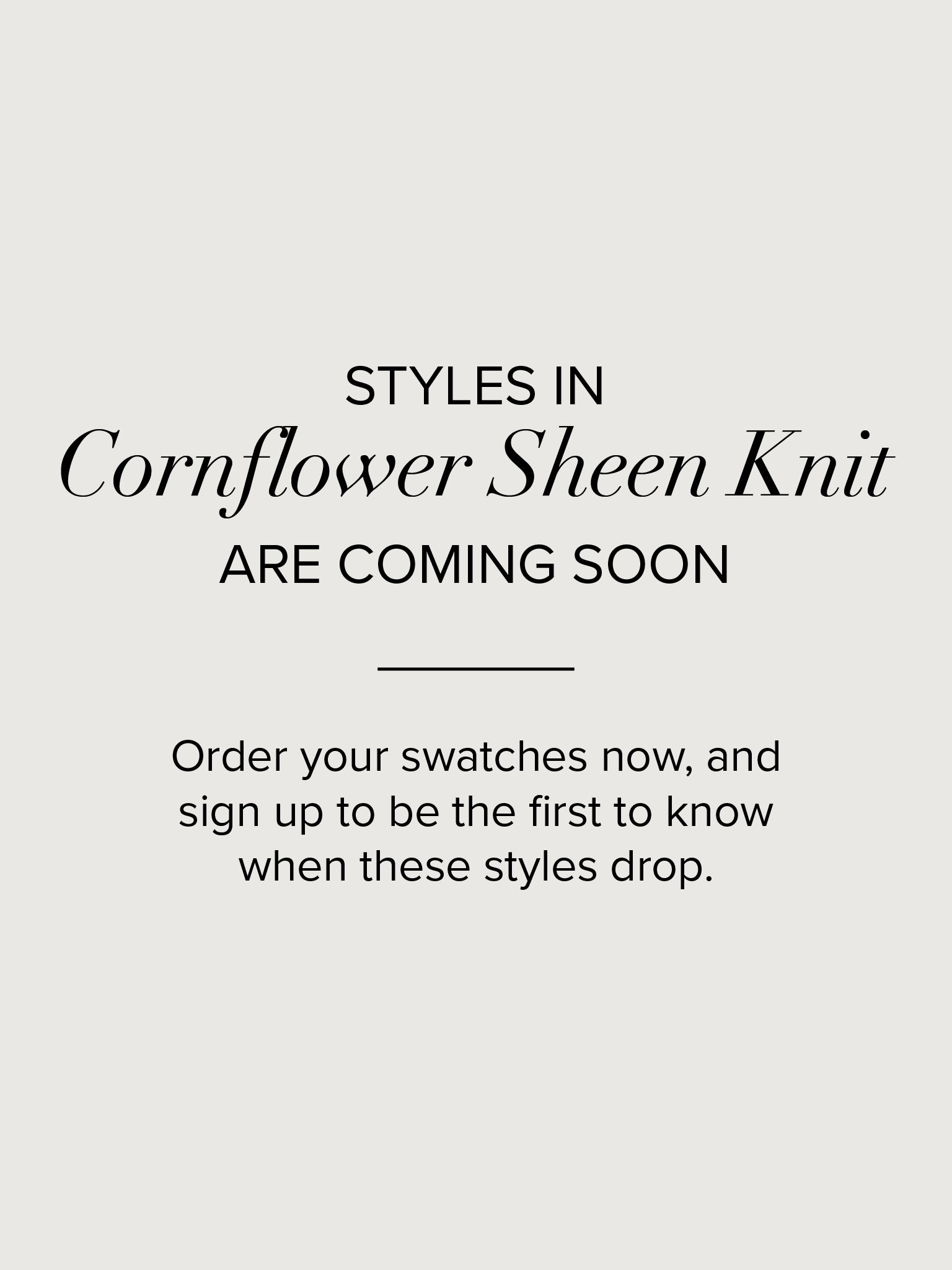 Swatch of cornflower blue sheen knit fabric by Park & Fifth.