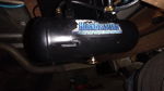 HornBlasters sticker black air tank brass T-fitting air lines exhaust pipe underside Pat's Savana Conductor's Special 127H gallery photo 4