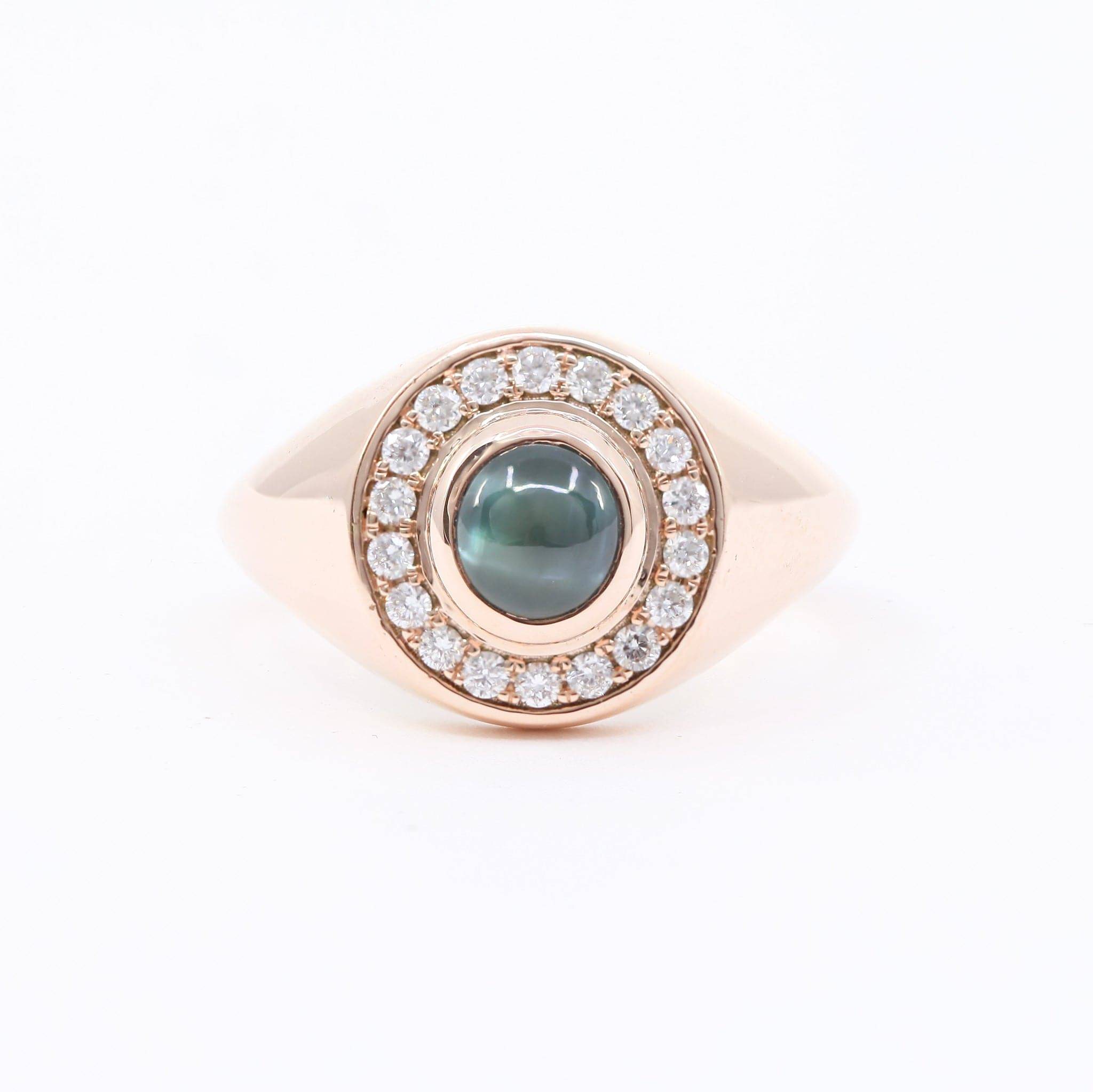 alexandrite and diamond signet ring