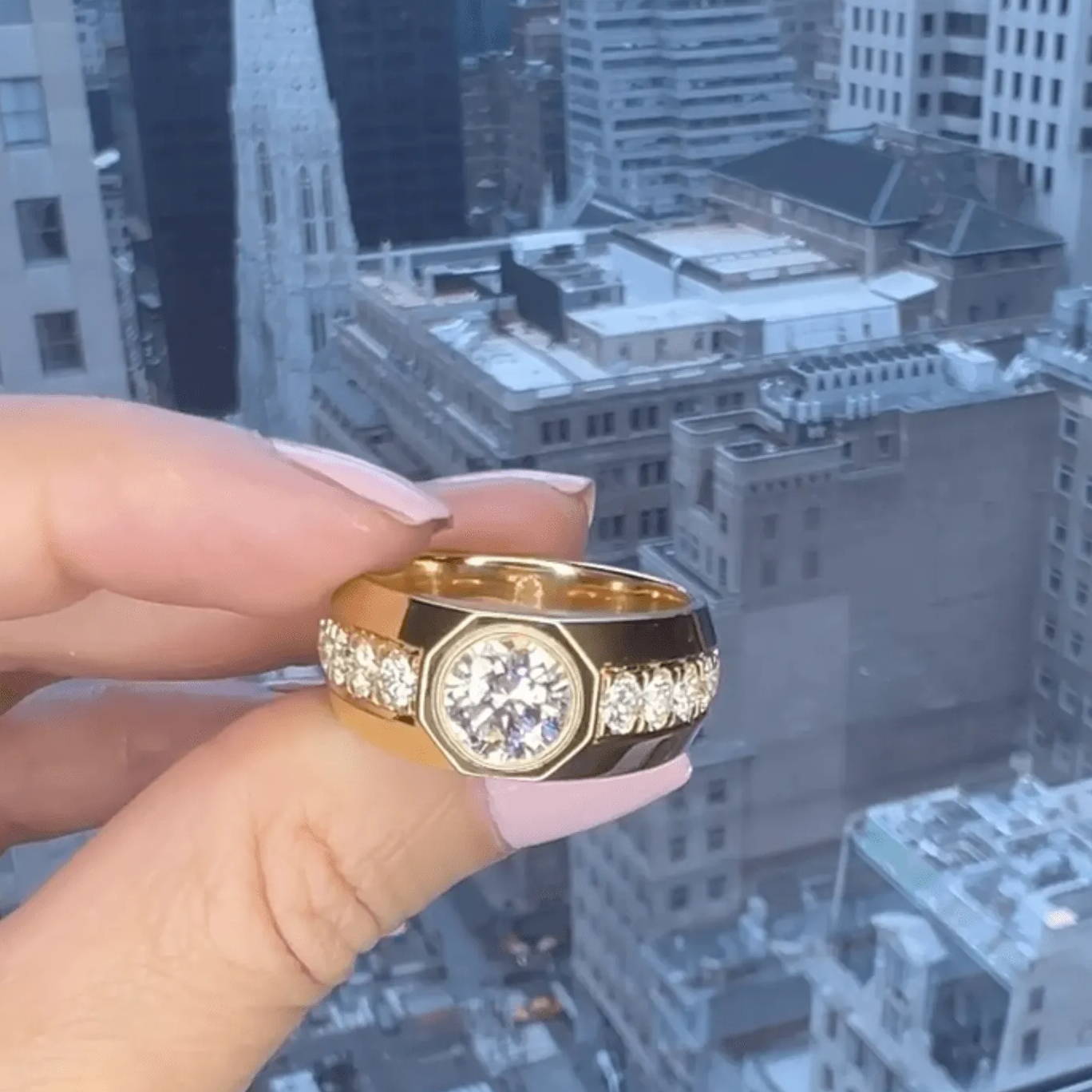custom gold and diamond mens ring