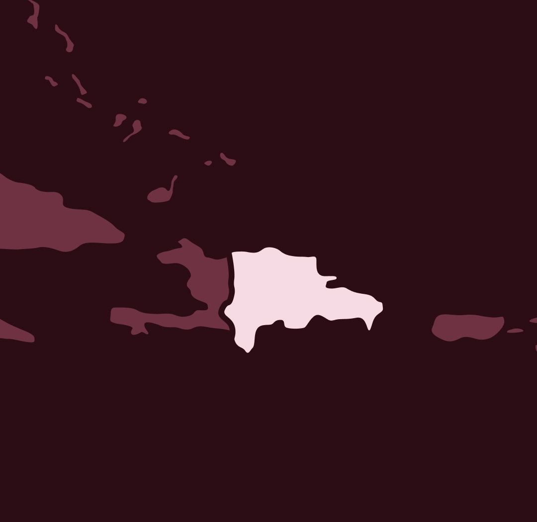 Map highlighting the Dominican Republic in the Caribbean region.