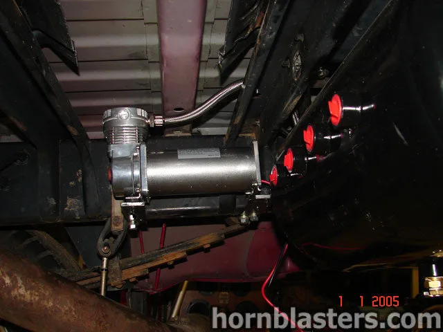 Completed Shocker XL train horn setup on Josh's 2004 Dodge Ram 2500 photo 10