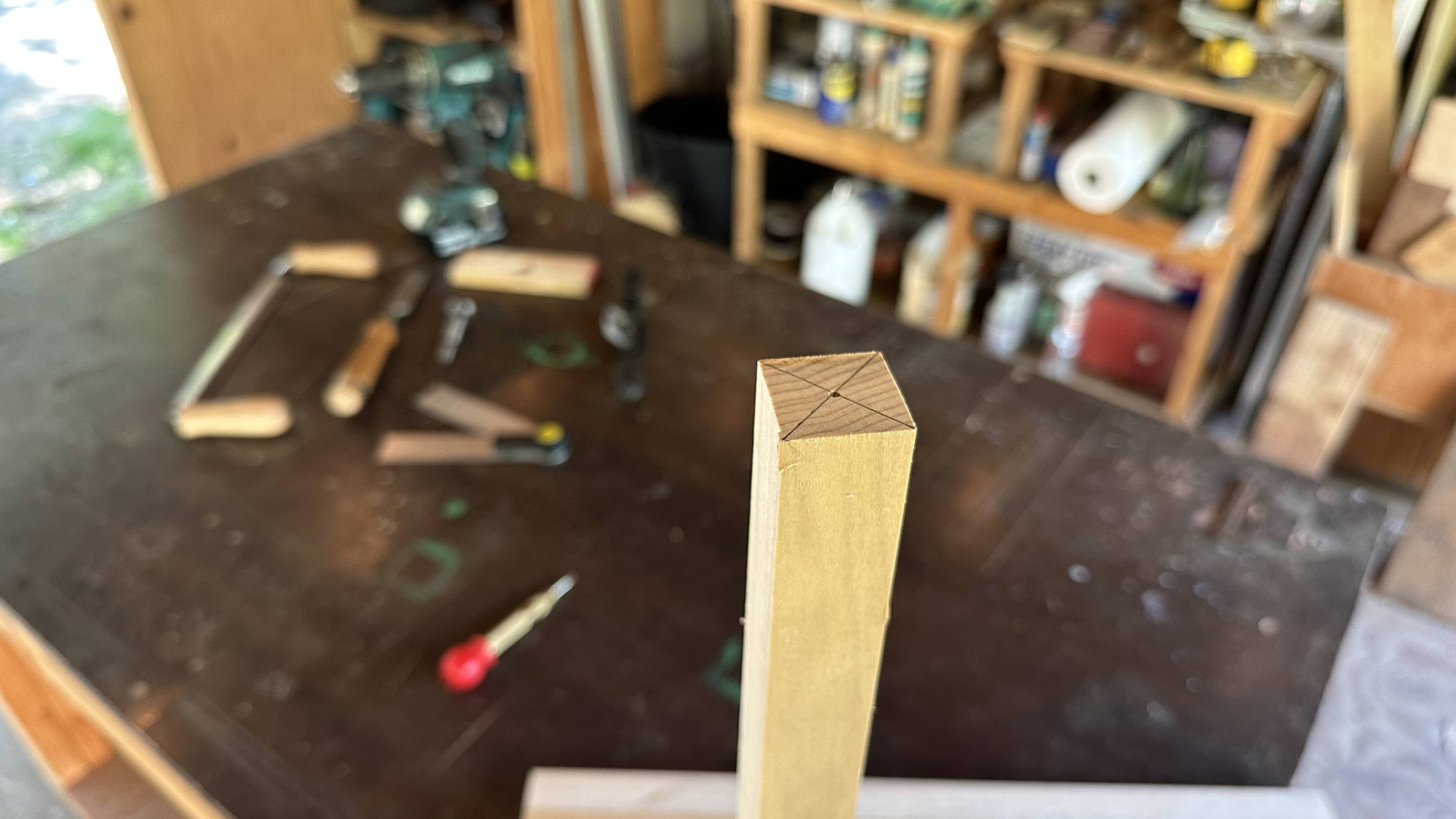laying out a round tenon