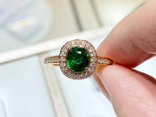 Vintage Oval Unheated Tsavorite Ring WILLS JEWELLERY