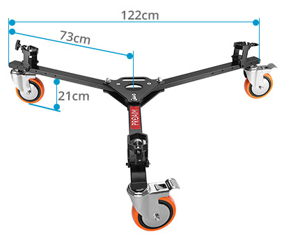 Shootvilla Portable Tripod Dolly – Foldable, Adjustable, 500kg Payload For Heavy Camera Setups