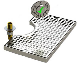 Surface Mount Drip Tray with Cutout and Drain