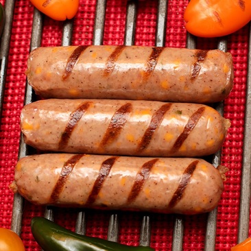 Bratwurst with grill marks