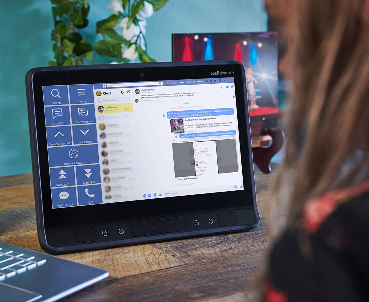 Tobii Dynavox Accessible Facebook Messenger from Communicator 5 Accessible Apps 