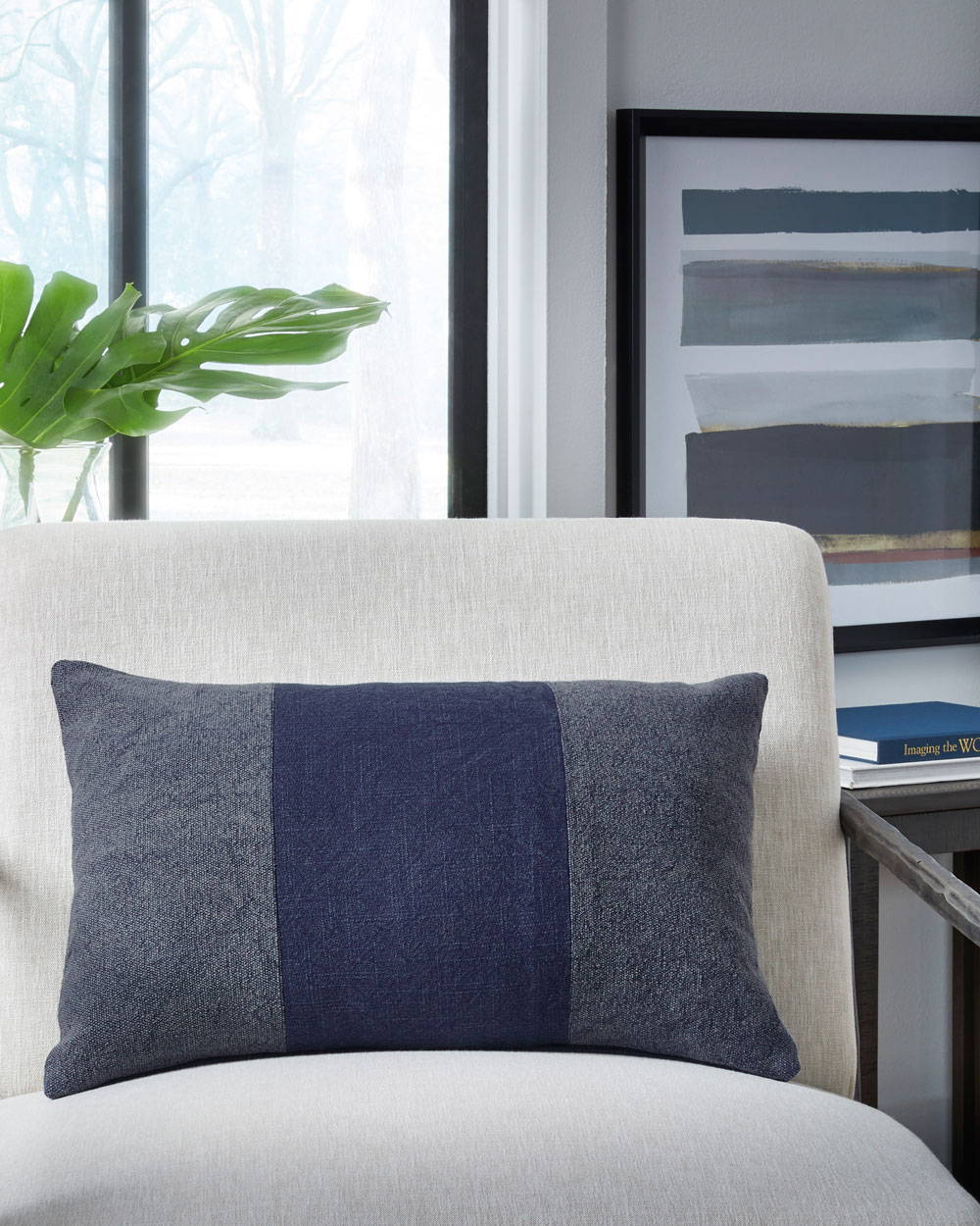 Accent Pillow on a grey sofa
