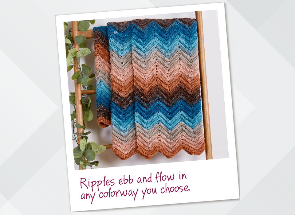 Colorful zigzag patterned fabric with ripples ebb and flow in any colorway you choose.