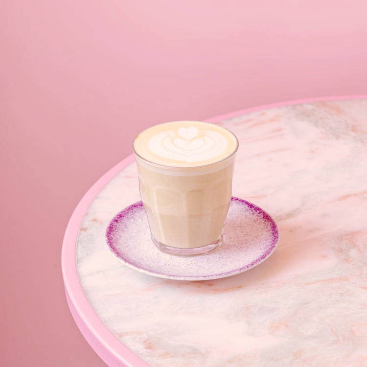 Saffron Latte with latte art