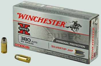 Winchester Silvertip 85 gr 380 ACP ammo for sale