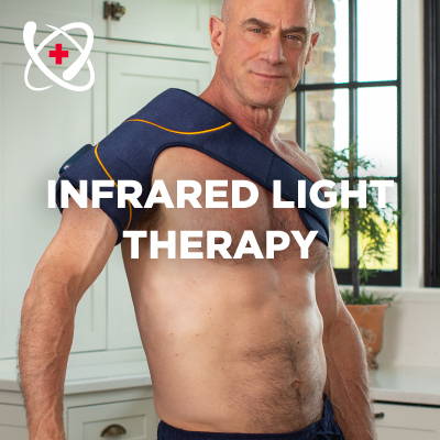 Christopher Meloni using Tommie Copper's Infrared Therapy Shoulder Wrap