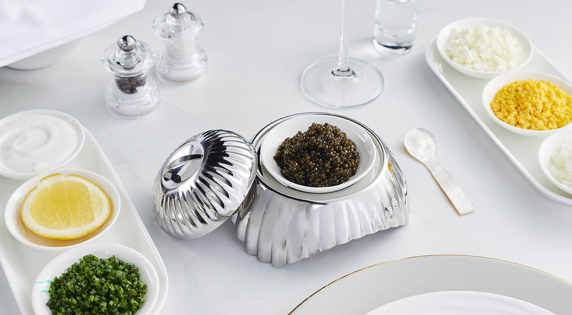 Robert Welch caviar presentation bowl for Emirates’ First Class passengers