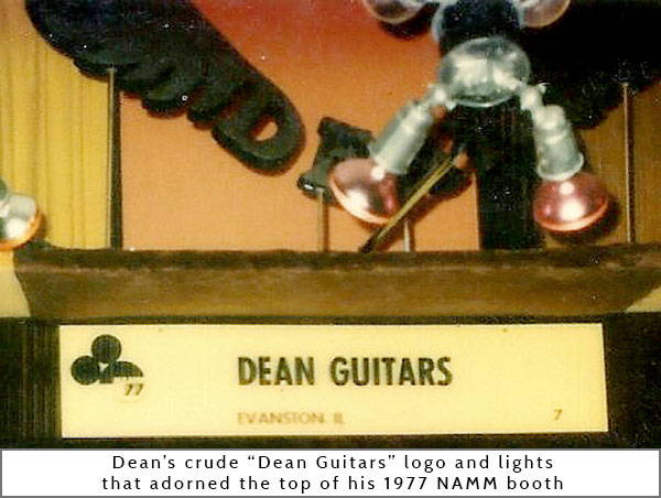 Dean Guitars makeshift booth at the first 1977 NAMM Show