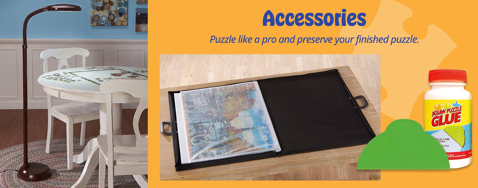 Puzzle Accessories - Puzzle like a pro and preserve your finished puzzle. 