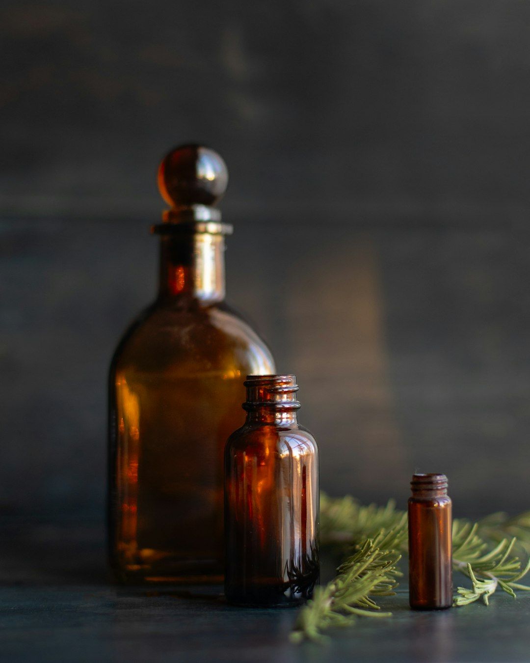 A couple of bottles sitting on top of a table