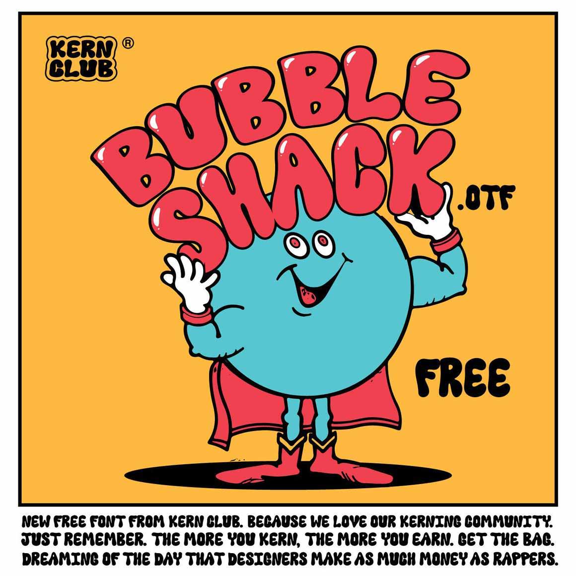 Bubble Shack free vintage bubbly font by Kern Club