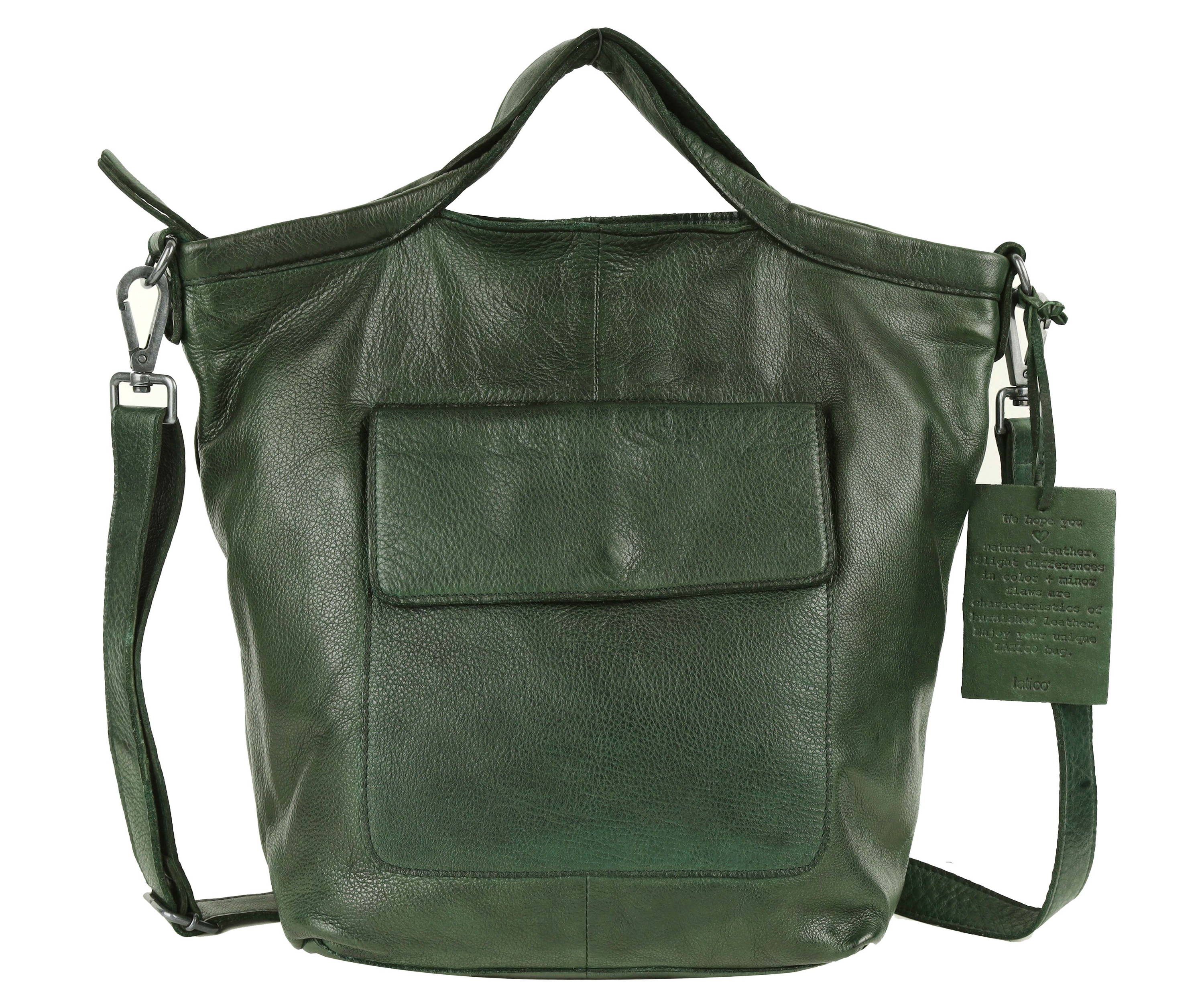 Hunter Colored Bianca Leather Tote Crossbody