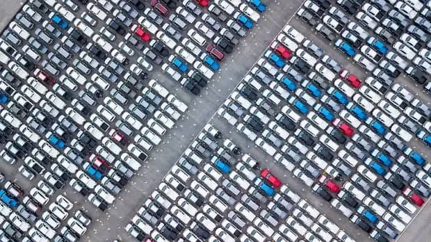 parked cars arial view