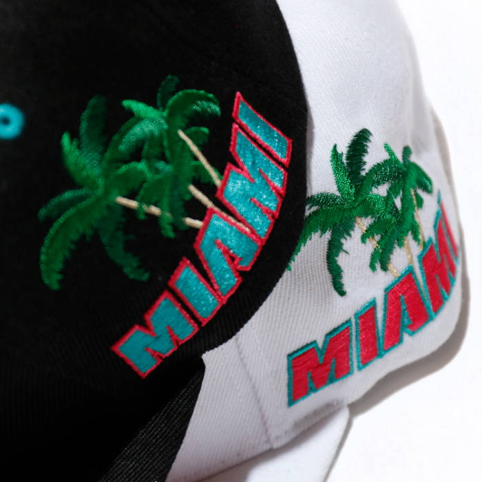 closeup of miami heat hats