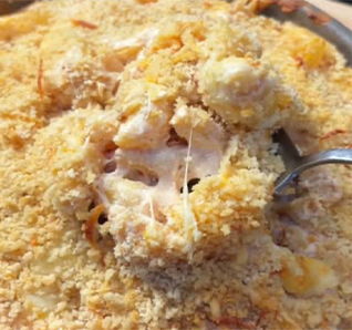 Creamy chicken casserole topped with golden breadcrumbs and melted cheese. | View this post on Tastefully Simple's Instagram. 