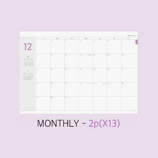 Monthly plan - Rihoon 2020 I like weekly dated grid diary planner