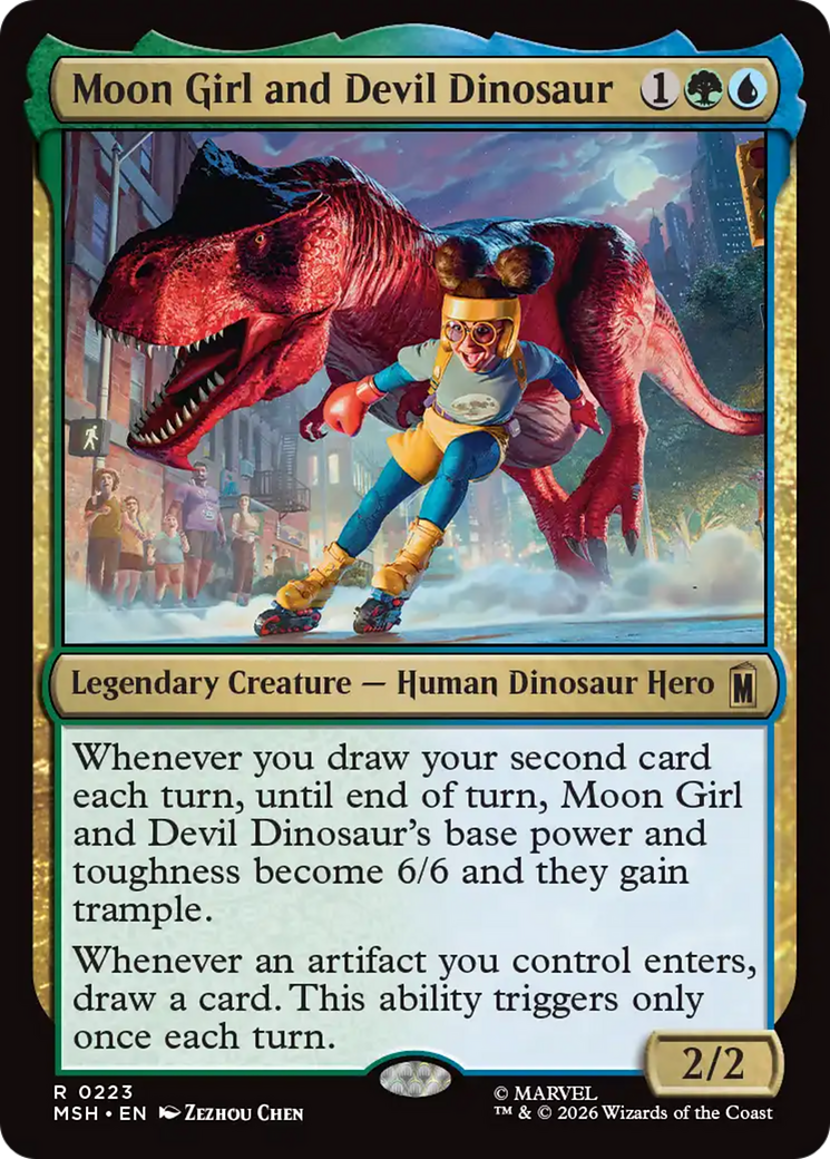 MTG Moon girl and Devil Dinosaur Trading Card.