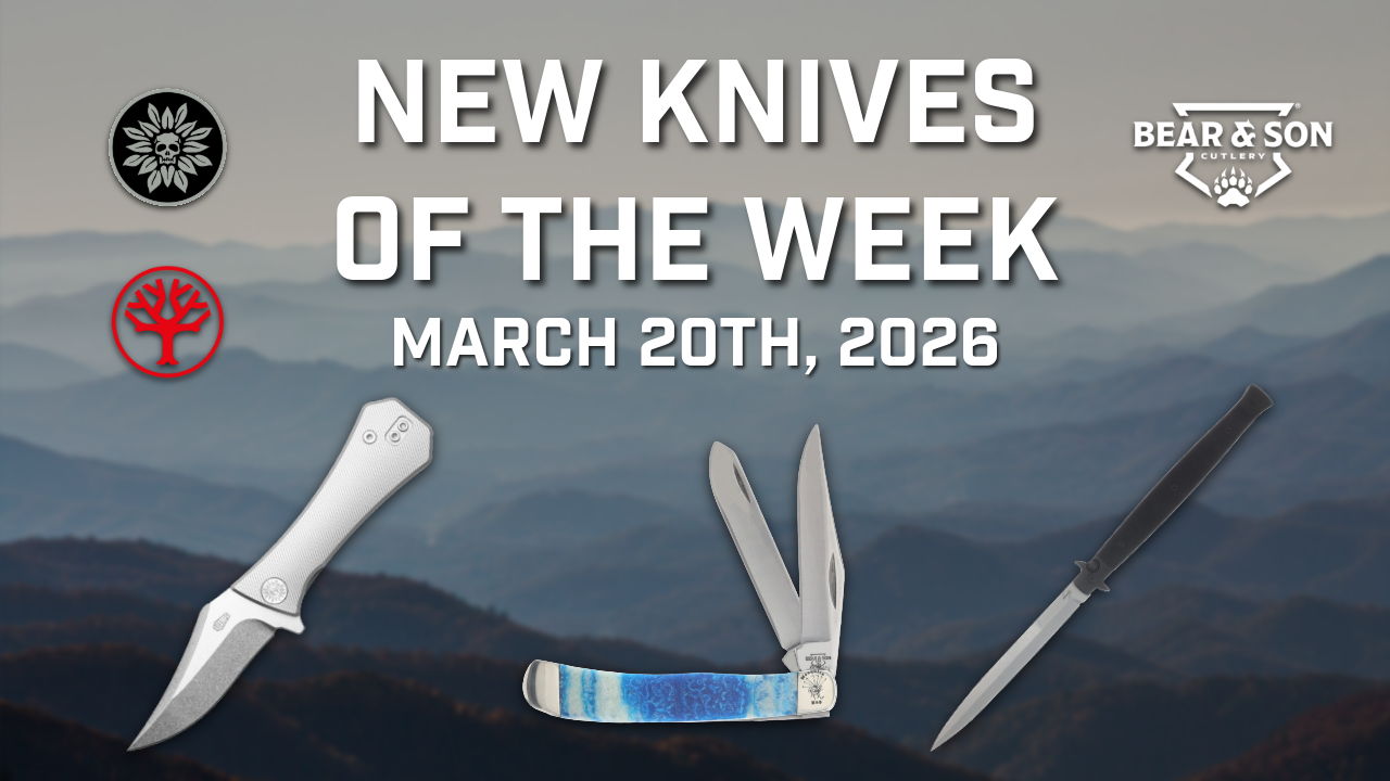 New knives of the week, March 20th, 2026, featuring various knife designs.